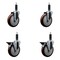 Service Caster 5'' Maroon Poly Wheel Swivel 1'' Expanding Stem Caster Set 2 Brakes, 4PK SCC-EX20S514-PPUB-MRN-2-PLB-2-1 - alternate 1